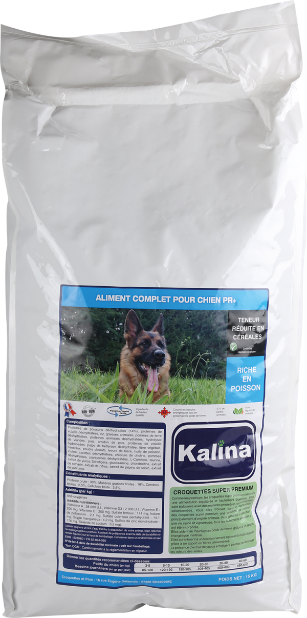 Croquette Kalina chien. Croquette naturelle sans OGM